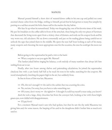 Characterization exercise: Manuel